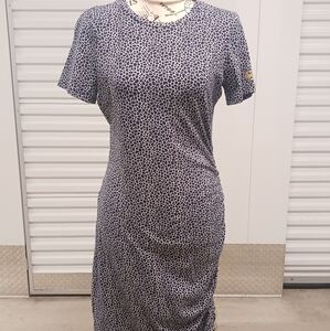 Michael Kors Black and White Midi Dress